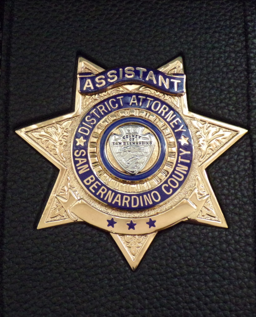 San berbardino county district attorney er badge